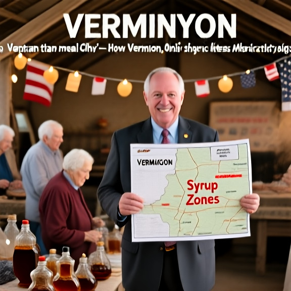 Vermilion City Council member Captain Harold Stubblefield holding a map of Vermilion with "Syrup Zones" marked in red
